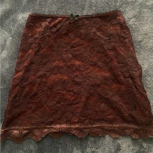 Small Brown Lace Skirt from Urban Outfitters